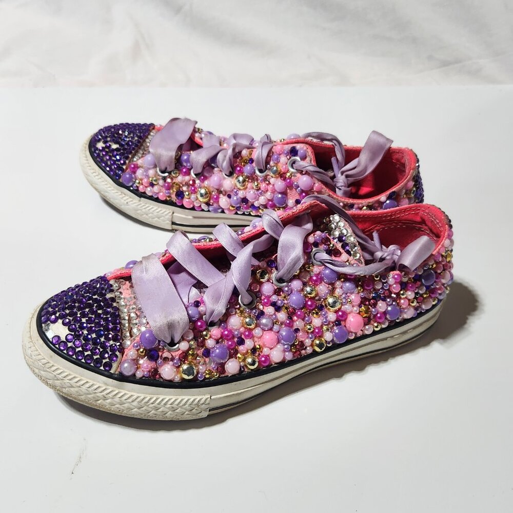 Custom Bling Converse All Star – Girls Size 2